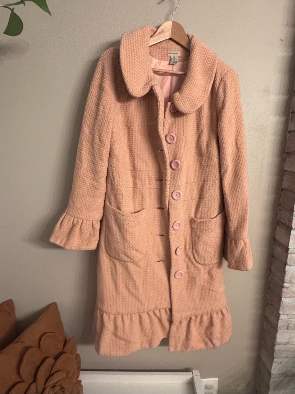ANTHRO | elevenses Ruffle Hem Trench Coat